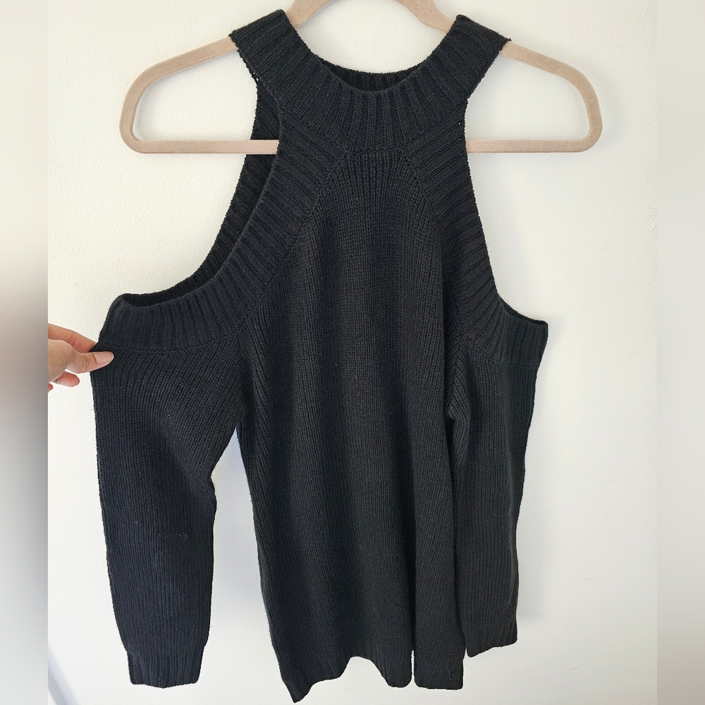Tobi cold shoulder ribbed knit sweaterdress